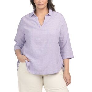 Isaac Mizrahi 100% linen blouse size XL